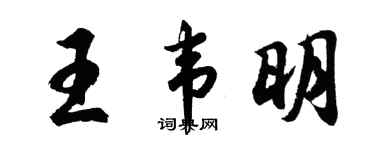 胡問遂王韋明行書個性簽名怎么寫