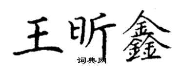 丁謙王昕鑫楷書個性簽名怎么寫