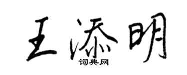 王正良王添明行書個性簽名怎么寫