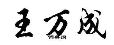 胡問遂王萬成行書個性簽名怎么寫
