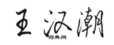 駱恆光王漢潮行書個性簽名怎么寫