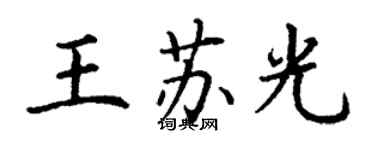 丁謙王蘇光楷書個性簽名怎么寫