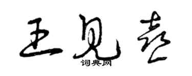 曾慶福王見喜草書個性簽名怎么寫