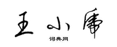 梁錦英王小虎草書個性簽名怎么寫