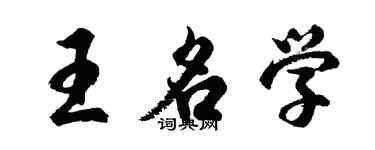 胡問遂王名學行書個性簽名怎么寫