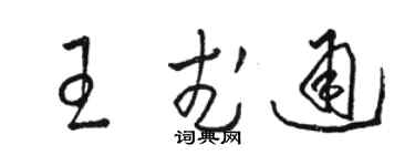 駱恆光王武通草書個性簽名怎么寫