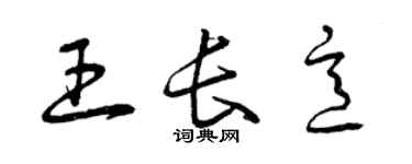 曾慶福王長意草書個性簽名怎么寫