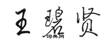 駱恆光王碧賢行書個性簽名怎么寫