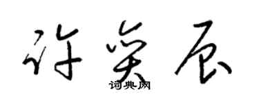 梁錦英許奕辰草書個性簽名怎么寫