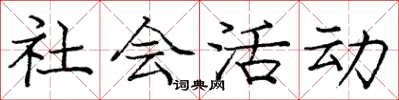 龐中華社會活動楷書怎么寫