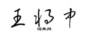 梁錦英王將中草書個性簽名怎么寫