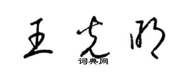 梁錦英王光明草書個性簽名怎么寫