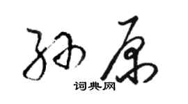 駱恆光孫原草書個性簽名怎么寫