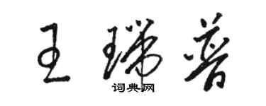 駱恆光王瑞普草書個性簽名怎么寫