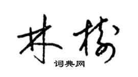 梁錦英林樹草書個性簽名怎么寫