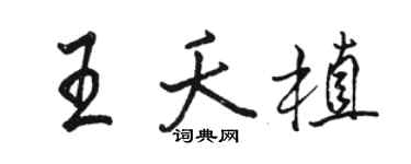 駱恆光王夭植行書個性簽名怎么寫