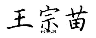 丁謙王宗苗楷書個性簽名怎么寫