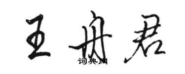 駱恆光王舟君行書個性簽名怎么寫