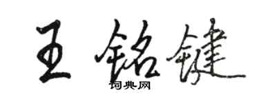 駱恆光王銘鍵行書個性簽名怎么寫