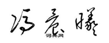 梁錦英馮晨曦草書個性簽名怎么寫