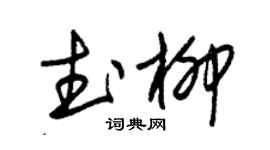 朱錫榮武柳草書個性簽名怎么寫