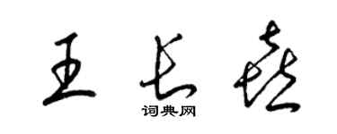 梁錦英王長喜草書個性簽名怎么寫