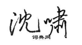 駱恆光沈嘯行書個性簽名怎么寫