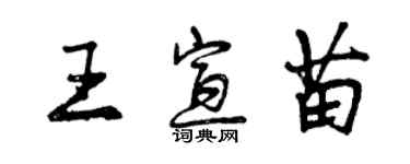 曾慶福王宣苗行書個性簽名怎么寫