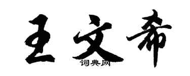 胡問遂王文希行書個性簽名怎么寫