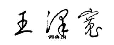 梁錦英王澤寬草書個性簽名怎么寫