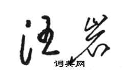 駱恆光汪岩草書個性簽名怎么寫