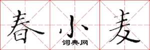 黃華生春小麥楷書怎么寫