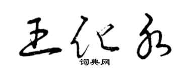 曾慶福王化水草書個性簽名怎么寫