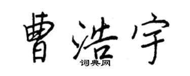 王正良曹浩宇行書個性簽名怎么寫