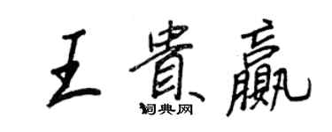 王正良王貴贏行書個性簽名怎么寫