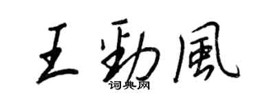 王正良王勁風行書個性簽名怎么寫
