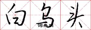 白烏頭怎么寫好看