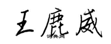 王正良王鹿威行書個性簽名怎么寫