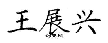 丁謙王展興楷書個性簽名怎么寫