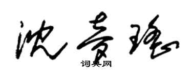 朱錫榮沈夢瑤草書個性簽名怎么寫