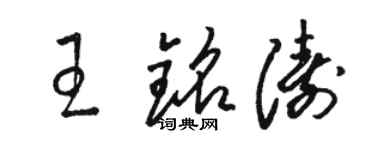 駱恆光王銘濤草書個性簽名怎么寫