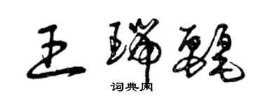 曾慶福王瑞麗草書個性簽名怎么寫