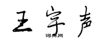 曾慶福王宇聲行書個性簽名怎么寫