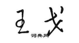 駱恆光王戈草書個性簽名怎么寫