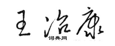 駱恆光王冶康草書個性簽名怎么寫