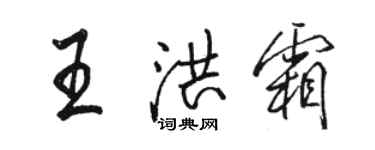 駱恆光王洪霜行書個性簽名怎么寫