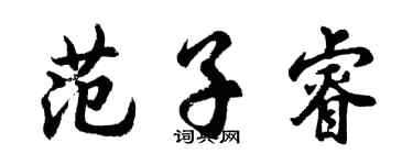 胡問遂范子睿行書個性簽名怎么寫