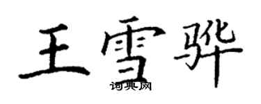 丁謙王雪驊楷書個性簽名怎么寫