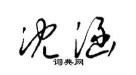 梁錦英沈涵草書個性簽名怎么寫