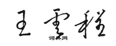 駱恆光王雲程草書個性簽名怎么寫